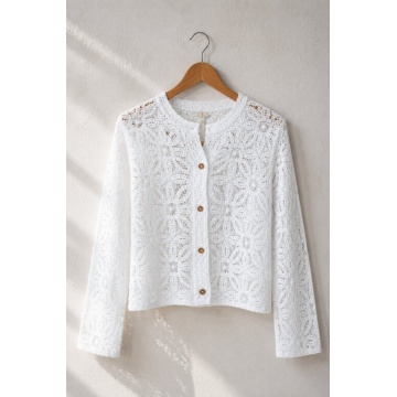 RG8093–Cardigan crosetat din 100% bumbac - Img 3