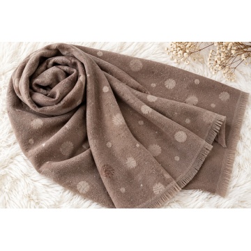 RGECH-AU71285T Eșarfă fină Soft Touch cu buline și sclipiri discrete – Taupe