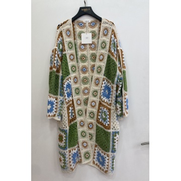 RGLS01 V Cardigan Lung Boho Croșetat 100% Acrilic (M–4XL) - Img 4
