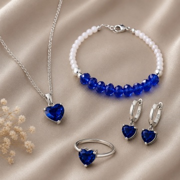 Set placat argint 925 „Midnight Heart Royale” –E2241R