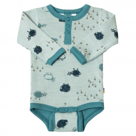 Body lână merinos si bumbac organic Joha - Blue Sheep