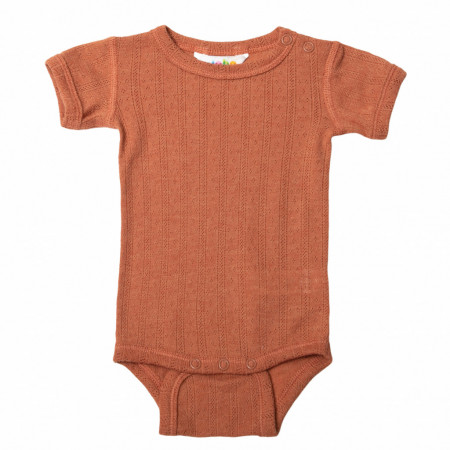 Body lână merinos si mătase Joha - Brick Orange