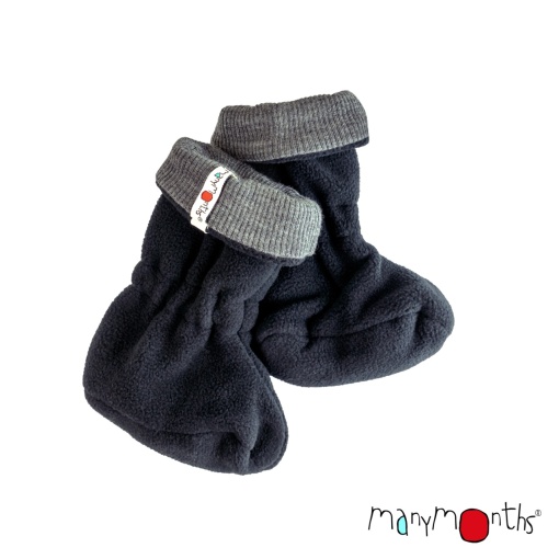 Botoșei lână merinos ManyMonths - Elephant Grey/Black