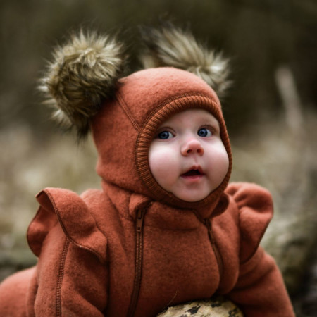 Cagulă lână merinos fleece Mikk-line - Ginger Bread