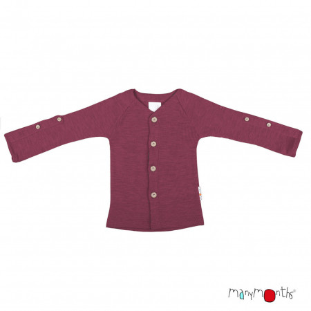 Cardigan lână merinos ManyMonths - Dark Cerise