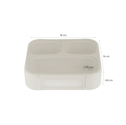 Caserola cu tacamuri bento din Tritan cu 3 compartimente – Caramel - Img 5