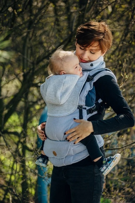 Guler 2 in 1 pentru mama si bebe, Lennylamb, Grey