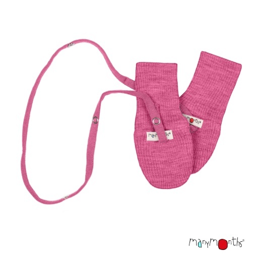 Mănuși dublate lână merinos ManyMonths - Nebula Pink - Img 2