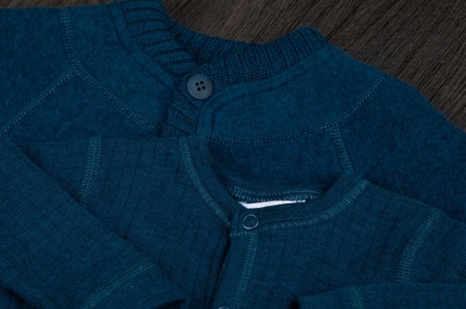 Overall lână merinos cu/fara sosete Joha - Dark Turquoise