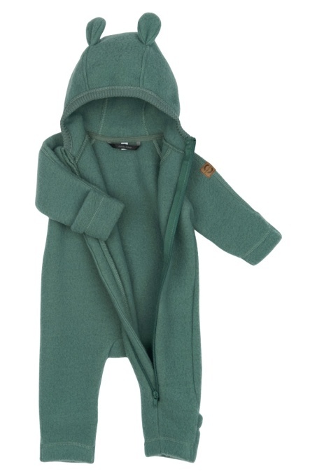 Overall lână merinos fleece Mikk-line - Teddy Balsam Green