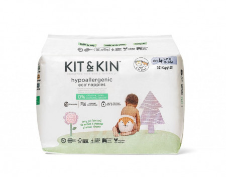 Scutece Hipoalergenice Eco Kit&Kin, Marimea 4, 9-14 kg , 32 buc