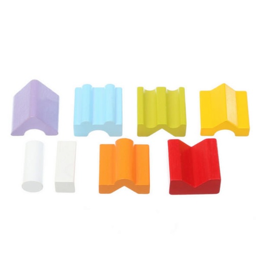 Set Constructii 8 piese, Turn - Jucarie Din Lemn, Cubika