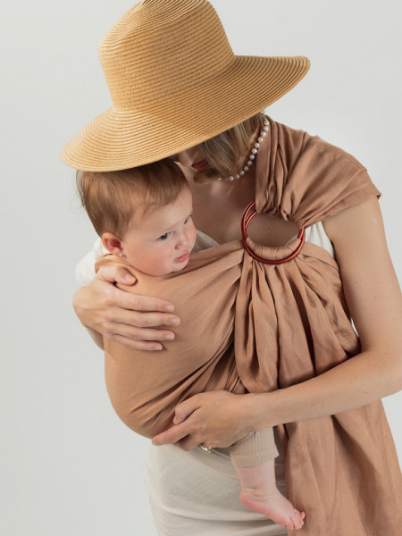 Sling cu inele Isara Caramel Bamboo Linen (bambus+in)