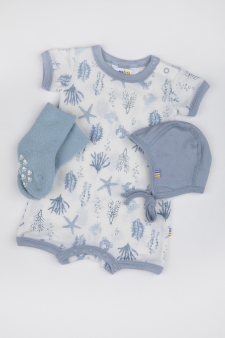 Summersuit lână de vară Joha - Aqua Flora Blue