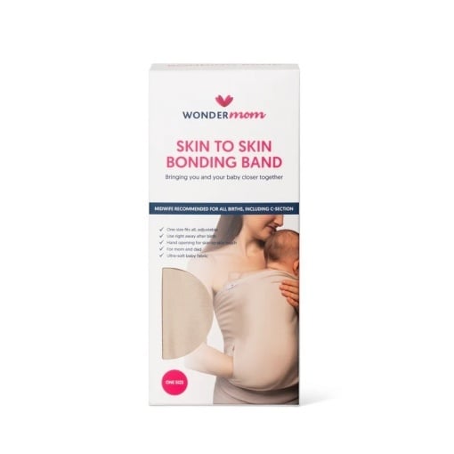 Bandă pentru contact skin-to-skin bumbac organic, Wondermom - Beige