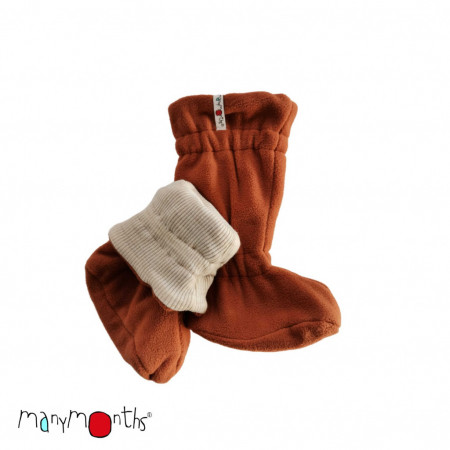 Botosei ajustabili ManyMonths Winter Booties pt babywearing - Toasted Coconut/Clay