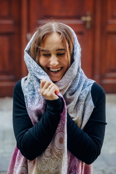 Cardigan lung/protectie babywearing pentru vreme rece, Lenny lamb - Wild Wine Vineyard