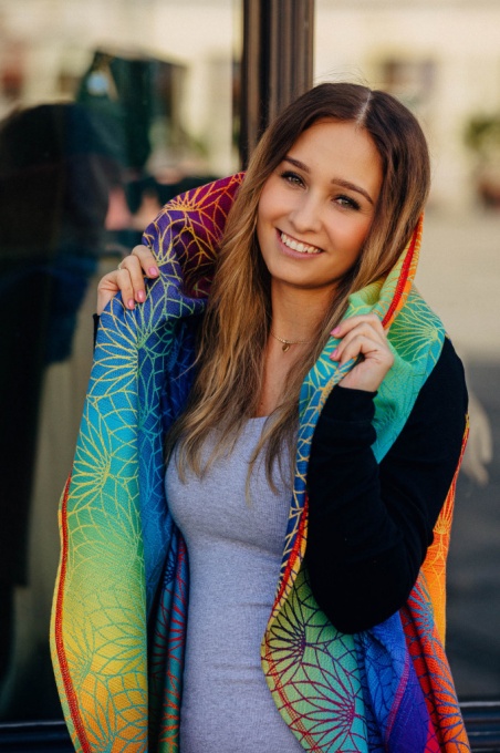 Cardigan lung/protectie babywearing pentru vreme rece, Lenny lamb - Rainbow Lotus