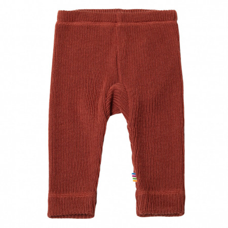 Colanți din lână merinos Joha - Rib Chilli Red