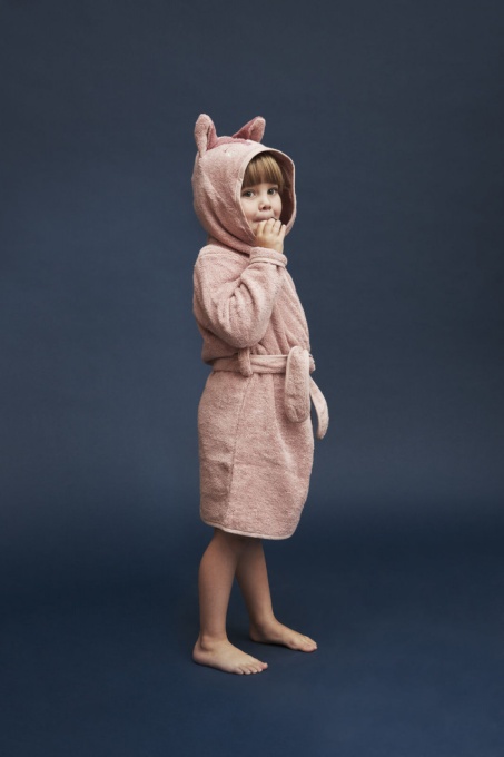 Halat de baie bumbac organic - Rose Brown, Pippi - Img 4