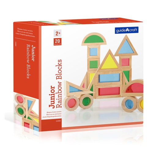 Junior Rainbow Blocks set 20 piese, Guidecraft - Img 6