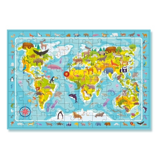 Puzzle de observare, Animalele lumii, 80 piese - Dodo Toys - Img 2