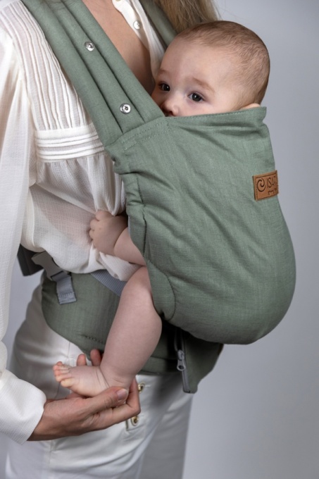 RESIGILAT: Isara Elite, Sage Green Linen, Marsupiu Ergonomic (100% In) - Img 3