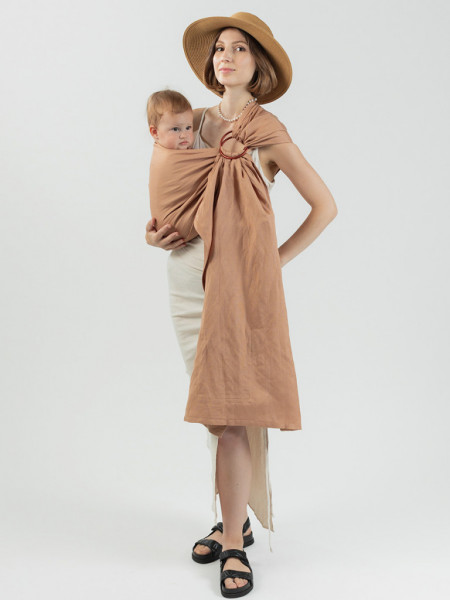 Sling cu inele Isara Caramel Bamboo Linen (bambus+in)