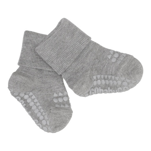 Șosete antiderapante din bambus GoBabyGo - Grey Melange