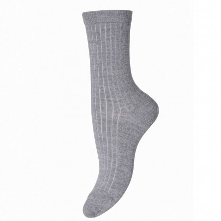 Sosete subtiri mp Denmark din lână merinos - Rib Grey