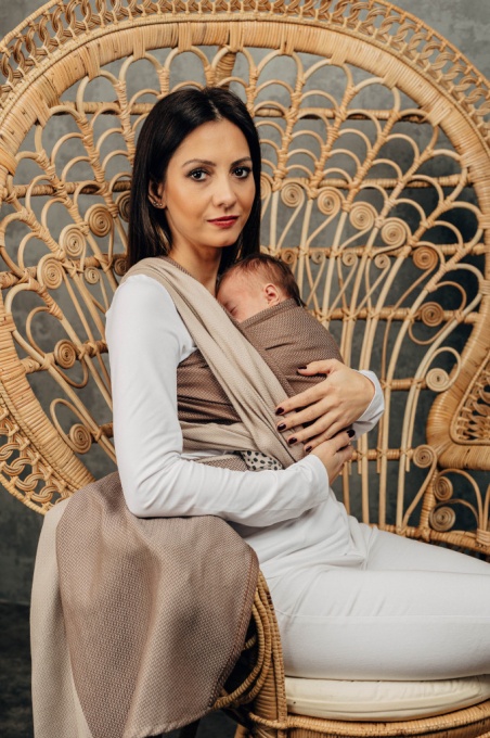 Wrap tesut Lennylamb - CAFFE LATTE - size M (4,6m)