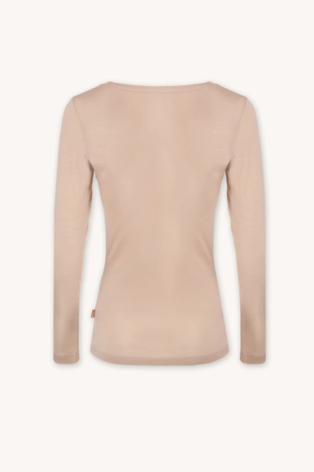 Bluză de corp lână merinos extrafină Paterns - Beige