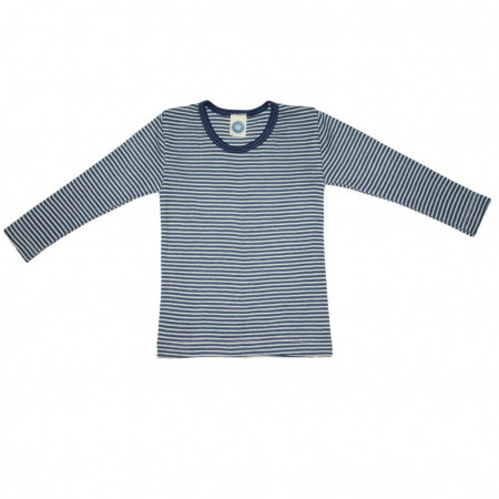 Bluza lână merinos si mătase - Blue Stripe, Cosilana