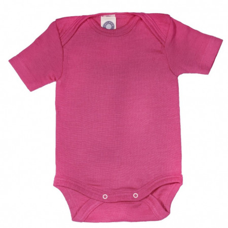 Body mânecă scurtă lână merinos si mătase - Pink, Cosilana