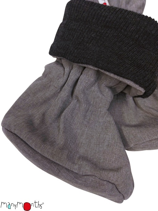 Botosei impermeabili din lână merinos și softshell ManyMonths Winter Mam*tec - Foggy Black/Heather Grey