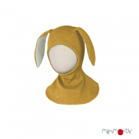Cagula ManyMonths Bunny Ears lână merinos - Axolotl Yellow