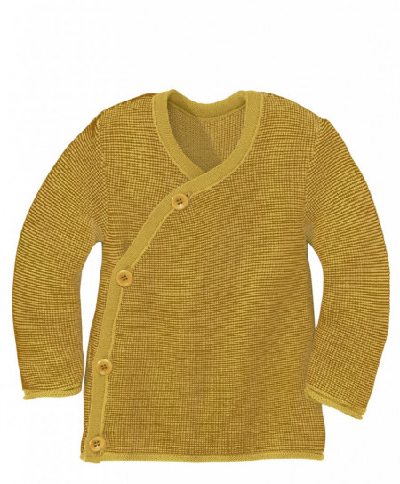 Cardigan lână merinos Disana - Curry/Gold