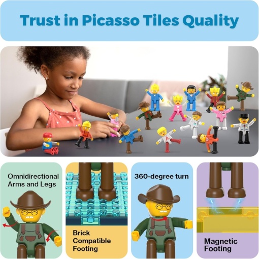 Set PicassoTiles 15 figurine magnetice