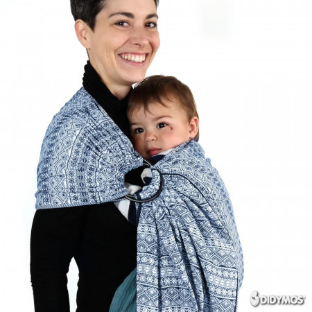 Sling cu inele Didymos - Prima Dark Blue-White