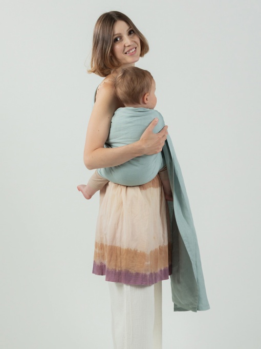 Sling cu inele Isara Frosty Green Bamboo Linen (bambus+in)