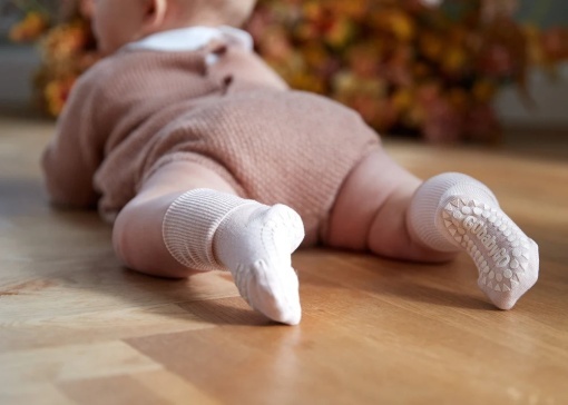 Șosete antiderapante din bambus GoBabyGo - Soft Pink
