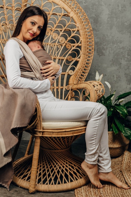 Wrap tesut Lennylamb - CAFFE LATTE - size M (4,6m)