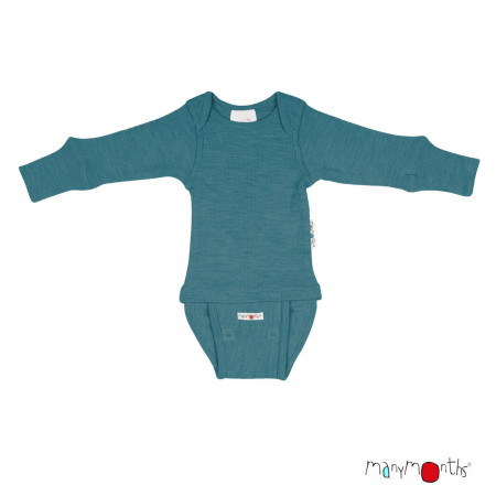 Body/Bluza (2 in 1) ManyMonths lână merinos - Sea Grotto