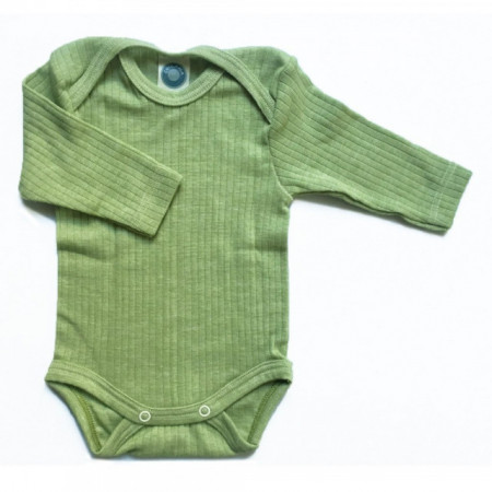 Body Cosilana lână merinos, mătase si bumbac - Moss Green