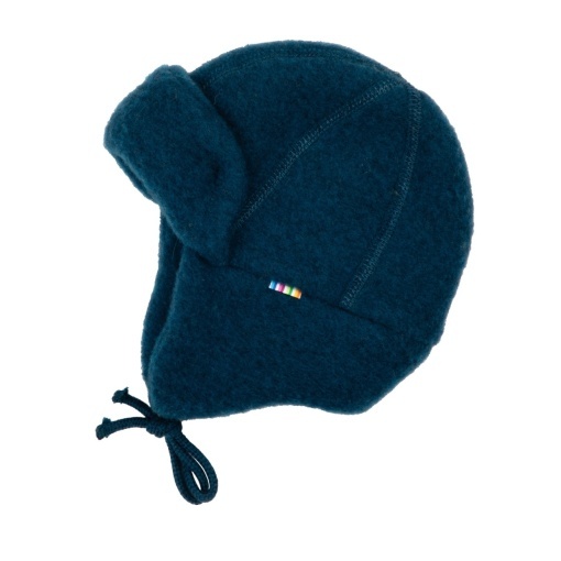 Căciulă dublată lână merinos fleece Joha - Dark Turquoise