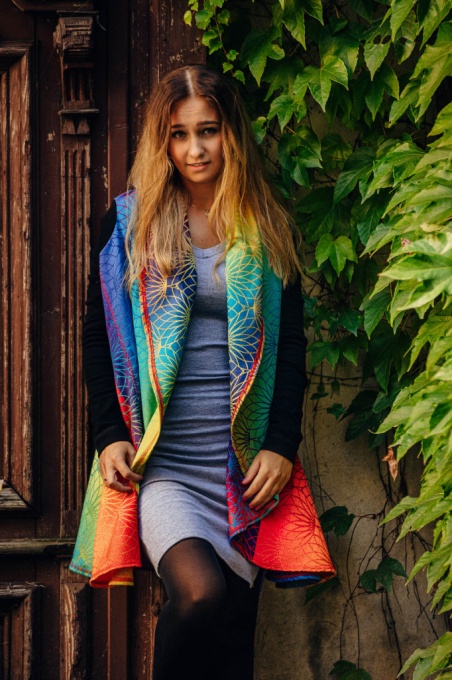 Cardigan lung/protectie babywearing pentru vreme rece, Lenny lamb - Rainbow Lotus