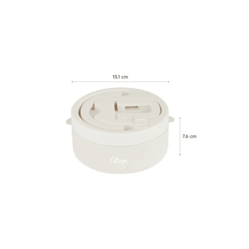 Caserolă termoizolantă cu 2 compartimente 400ml, Citron - Beige - Img 8