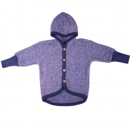 Jacheta Cosilana lână merinos fleece si bumbac - Marine Melange