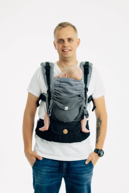 LennyUpgrade Pro - Herringbone Ombre Grey, Marsupiu ergonomic
