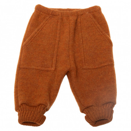 Pantaloni lână merinos fleece Joha - Basic Orange